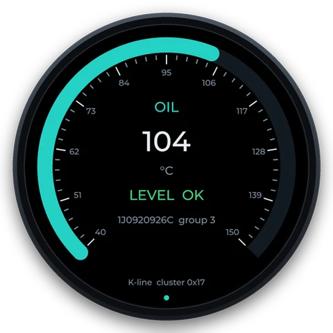 Oil page: OEM oil temperature and level